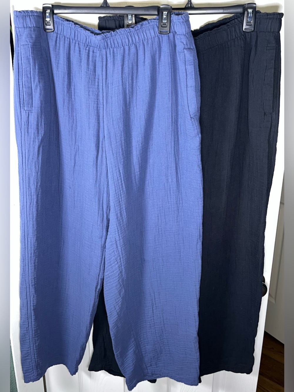 Lot of 2 Coldwater Creek Women's Gauze Pull-On Pants Large 100% Cotton